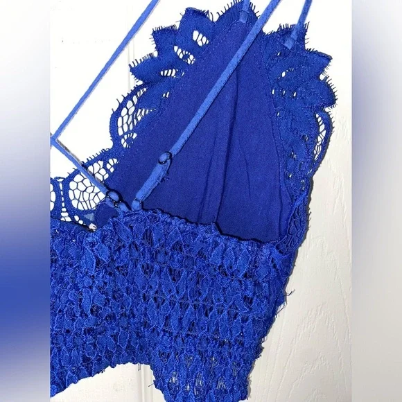 Peach Love California Lace Bralette โ Royal Blue โ Size Large Boho - Picture 6 of 6